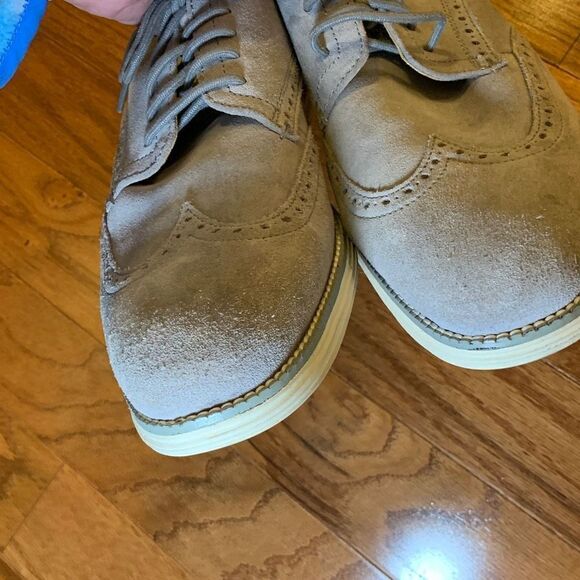 Cole Haan Grand OS Men's Gray Suede Wingtip Oxford Lace-Up Sneakers Size 10 - Picture 5 of 9